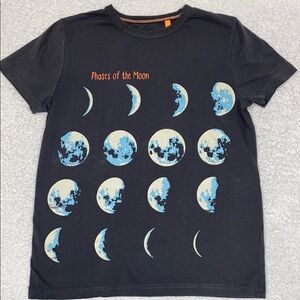 Mini boden Phases of the Moon Kids T-Shirt  grey 11/12